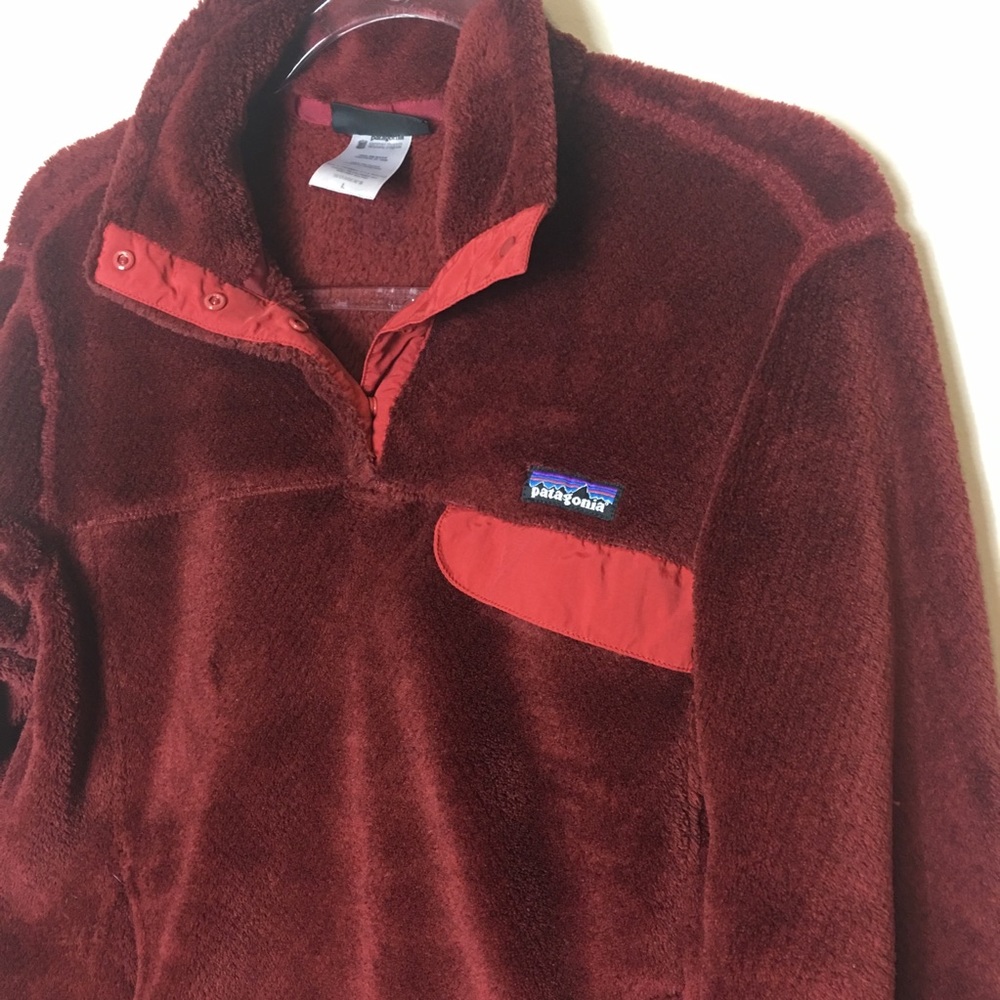 Patagonia fleece pullover burgundy size Large - Picture 4 of 8